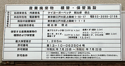 産業廃棄物、積替・保管施設許可一覧